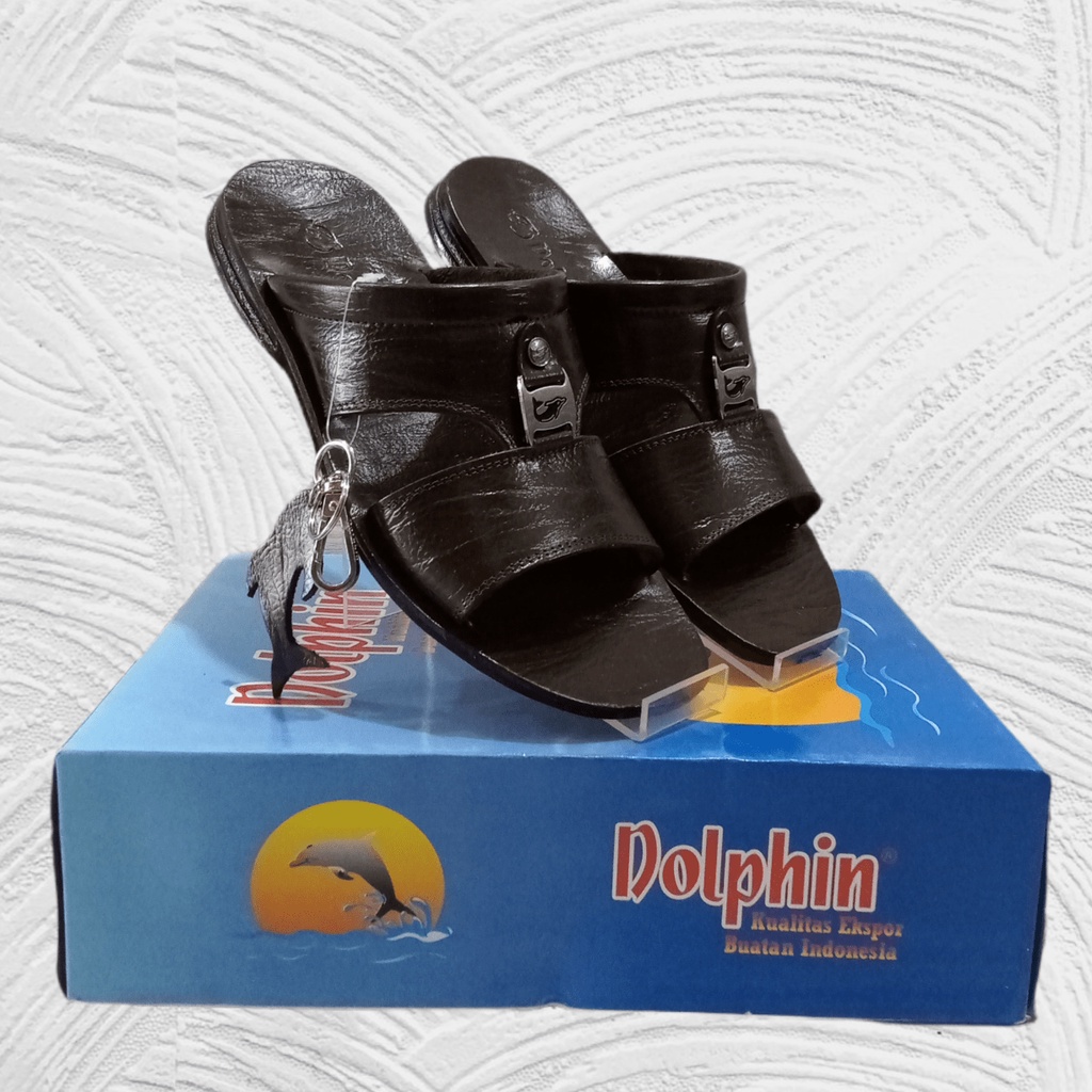 Dolphin sandal pria kulit asli d27 sandal slide pria dolphin kulit asli original sandal lebaran pria