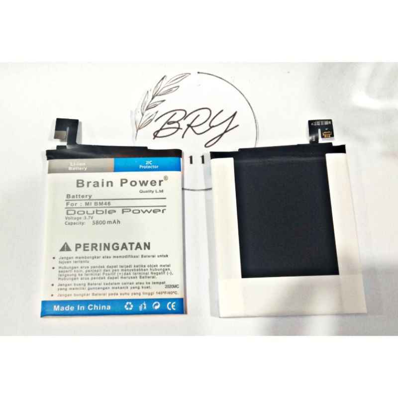 Baterai batre Battery Xiaomi Redmi Note 3 / BM46 double Power brain power