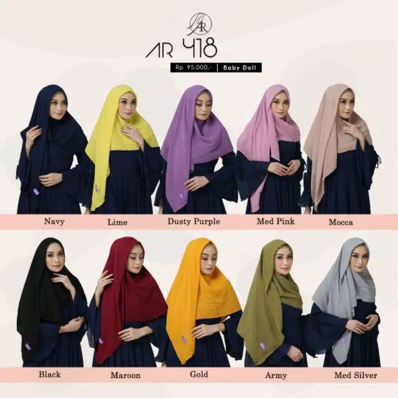 HIJAB ARRAFI KODE AR 418 || HIJAB SEGIEMPAT BEST SELLER BRANDED