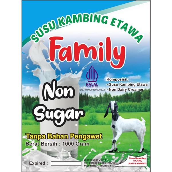 Susu Kambing Etawa Familo Non Sugar 1 KG Alufoil