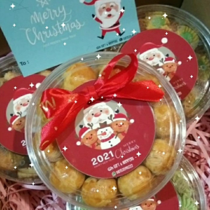 

Christmas - Kue Kering Natal Kado Hampers Isi 4 Toples/Premium Free Kartu Ucapan