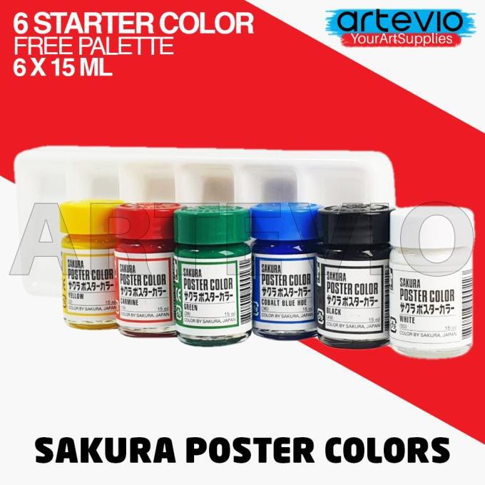 

PERALATAN MELUKIS SAKURA CAT POSTER STARTER SET 6X15ML ALAT LUKIS