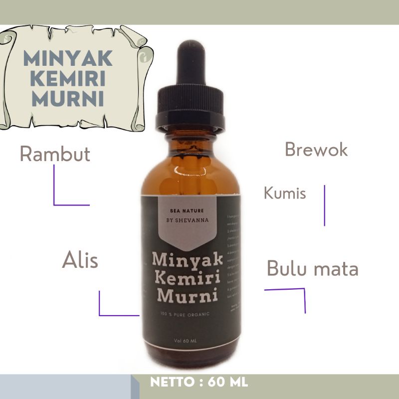 MINYAK KEMIRI MURNI ASLI penumbuh rambut brewok jambang alis bulu mata alami SEA NATURE BY SHEVANNA