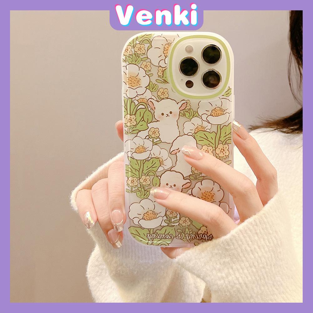 iPhone Case Silicone Soft Case Clear Case TPU Airbag Shockproof Full Coverage Protection Camera Lamb Flower For iPhone 13 Pro Max iPhone 12 Pro Max iPhone 11 iPhone 7 Plus