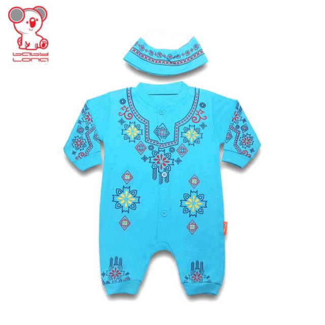 BABY LONA Jumper Koko Bayi Newborn Lengan Panjang Plus Peci