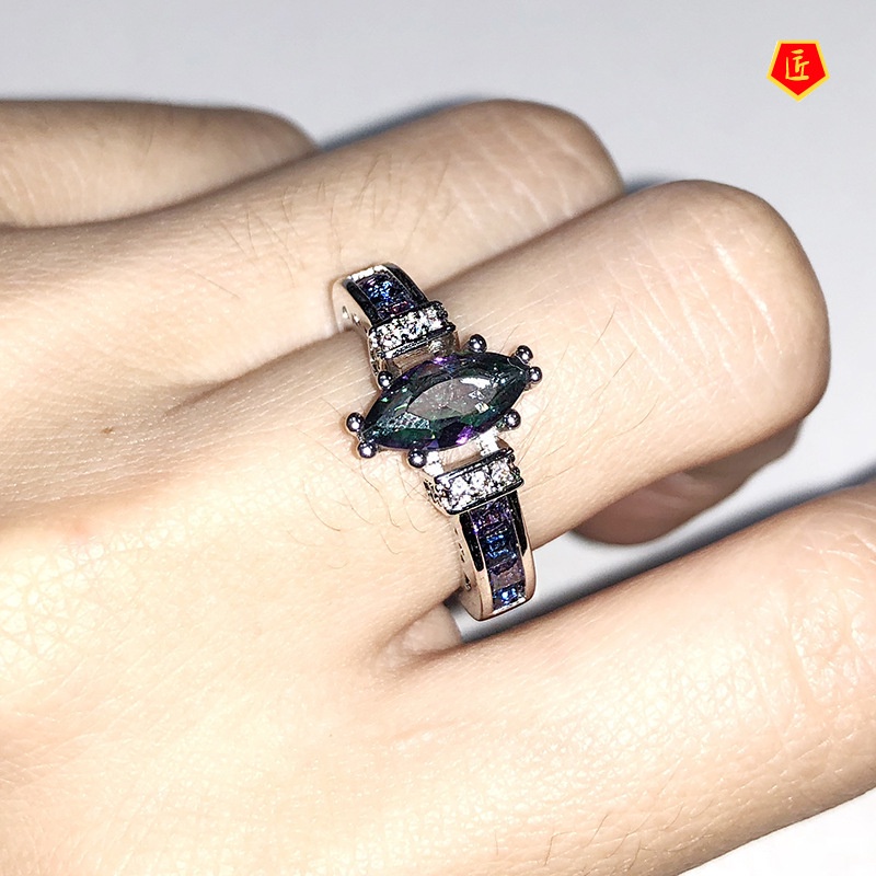 [Ready Stock]Simple Stylish Colorful Gem Amethyst Ring