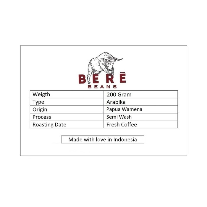 Kopi Arabika Papua Wamena 200 GRAM Biji Bubuk Coffee Bean Beans