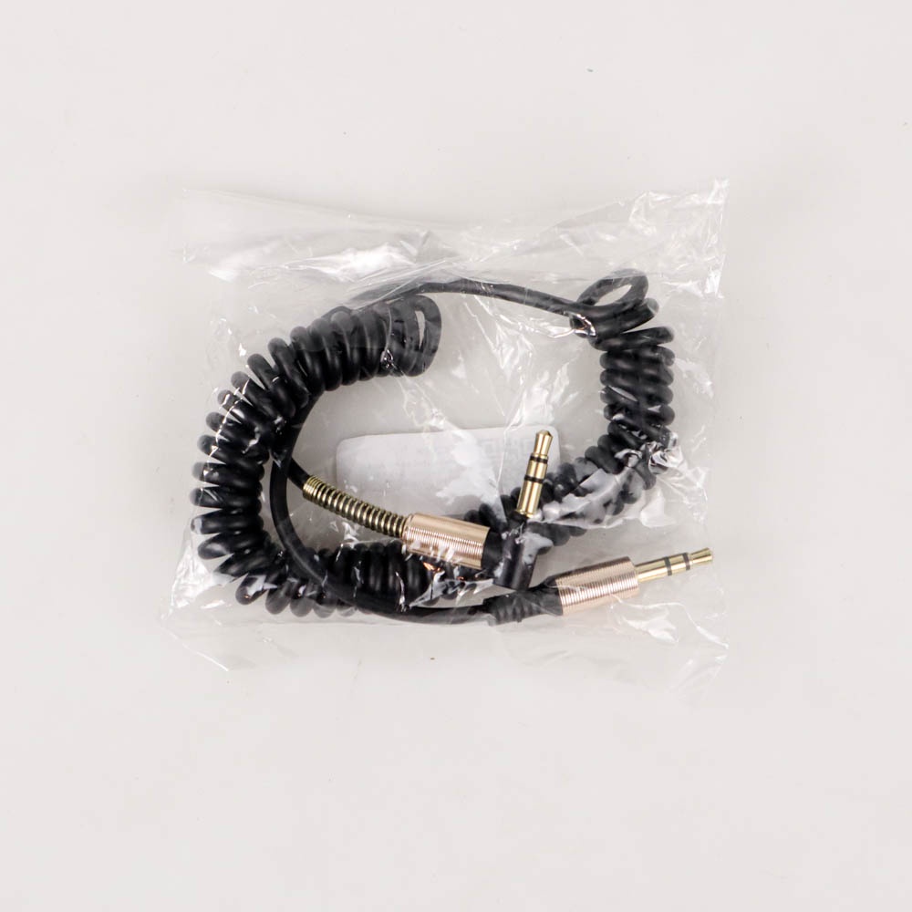 Taffware Kabel Audio AUX 3.5mm Spring L Jack 1.5m - ZHY43938 - Black