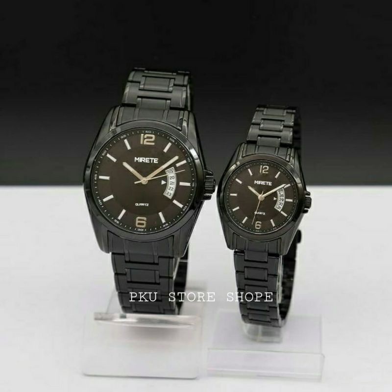 JAM COUPLE PRIA/WANITA MIRETE ORIGINAL WATER RESISTANT JAM TANGAN RANTAI STAINLIS STEL FREE BATRAI CADANGAN JAM TANGAN PRIA JAM TANGAN WANITA COD TAHAN AIR