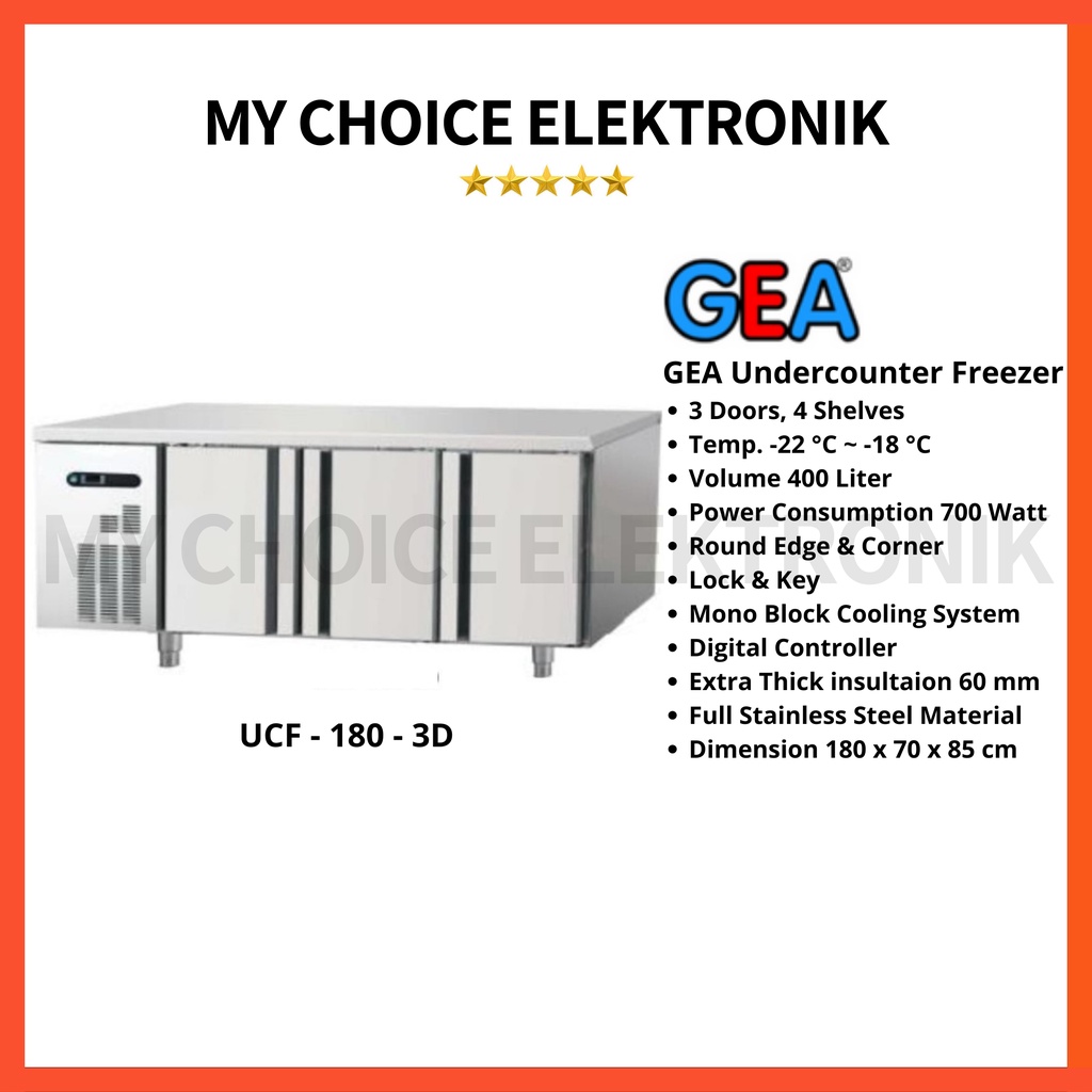 GEA S/S Under Counter Freezer UCF-180-3D Stainless Steel