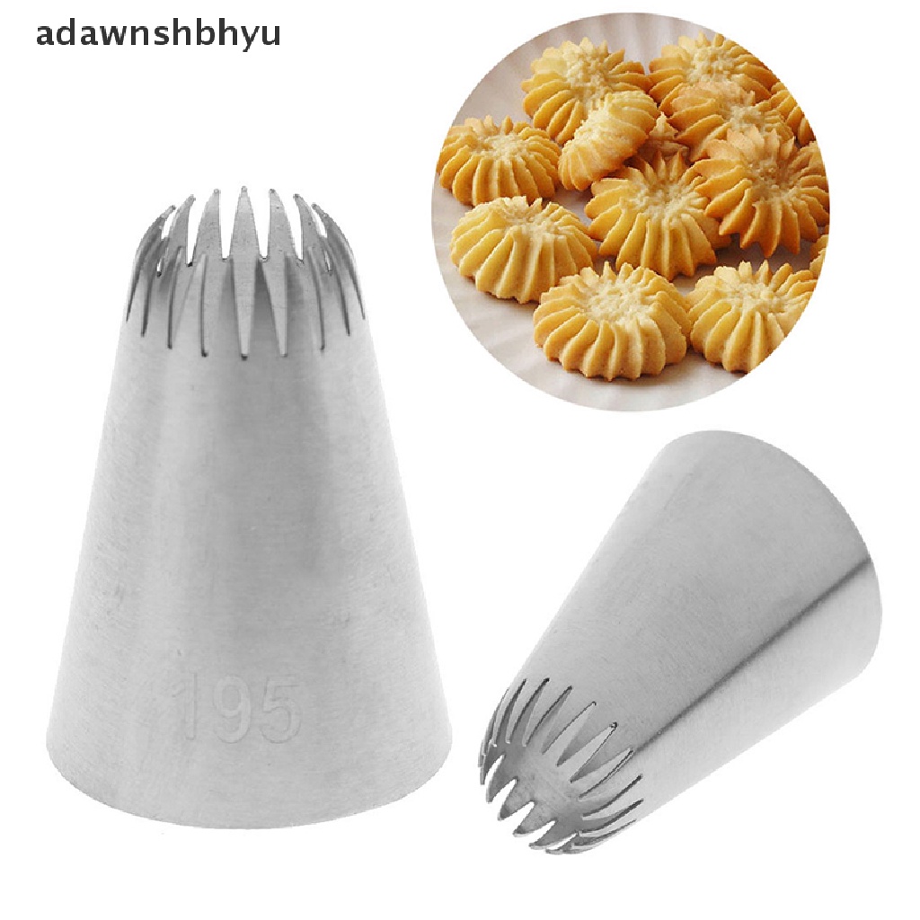 Adawnshbhyu #195kepala Kue Bahan Metal Icing Piping Nozzle Stainless Steel Cake Cream Decor Tip