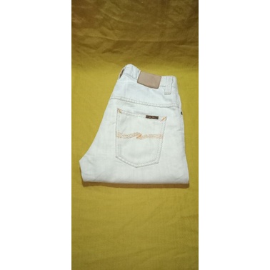 nudie jeans co italy thin finn silver white denim cotton celana panjang momotaro pmp selvedge