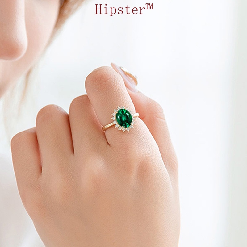 Retro Fashion Hot Sale Inlaid Emerald Ring