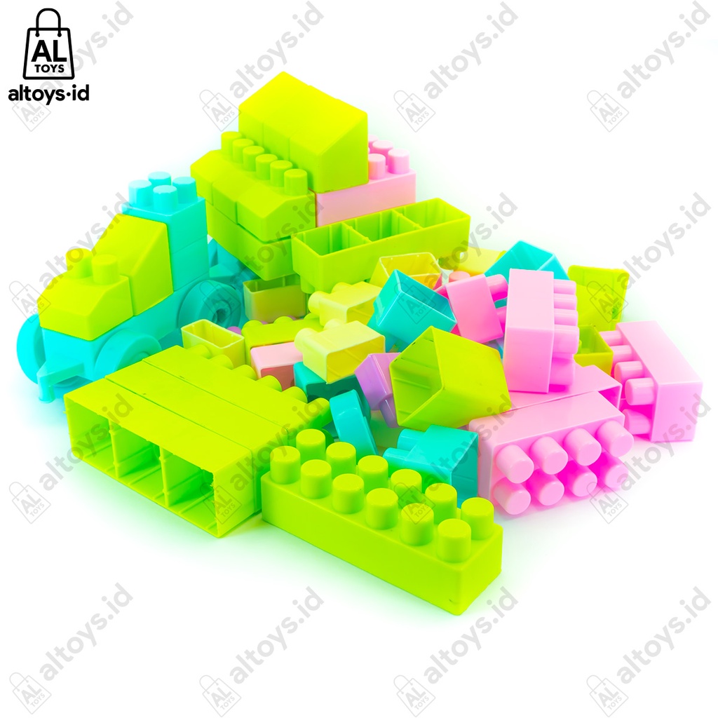 Mainan Balok Bongkar Roda Pasang Creative Block Container Besar Multi Color Isi 175pcs OCT9218