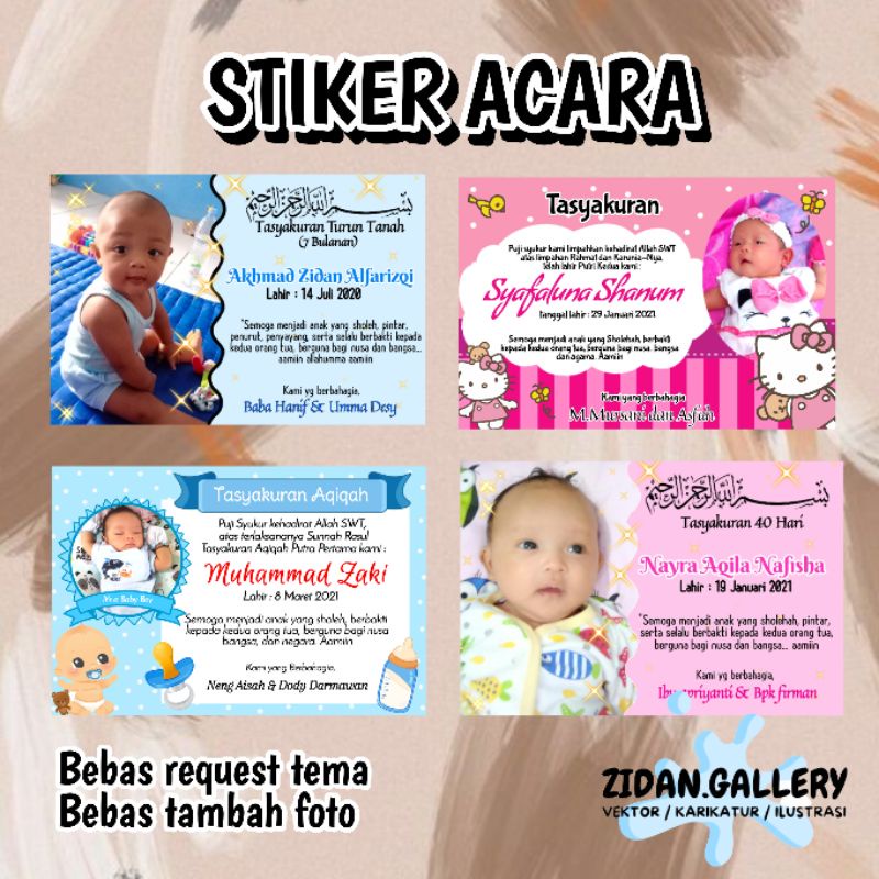 

Stiker Acara / Jualan / Ultah / Aqiqah
