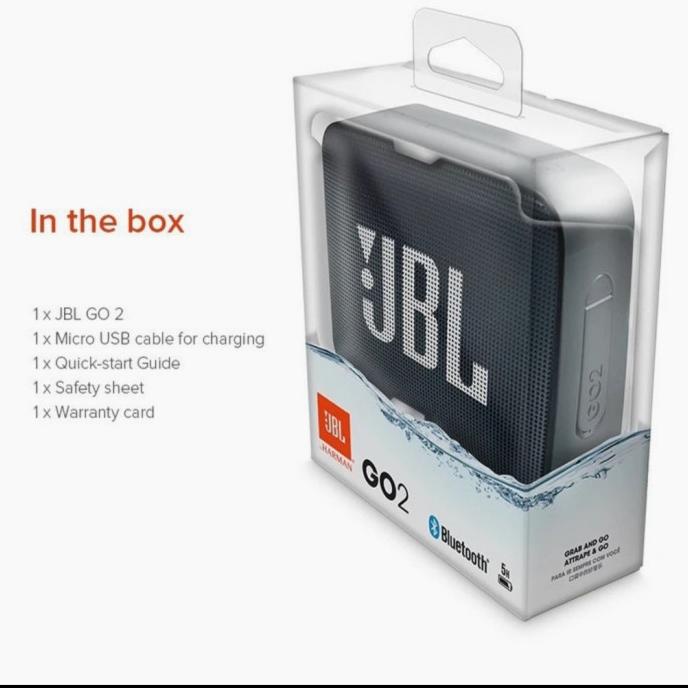 SPEAKER PORTABLE BLUETOOTH WIRELESS EXTRA BASS JBL GO2 GO 2 BLACK ORI FBGDF64654