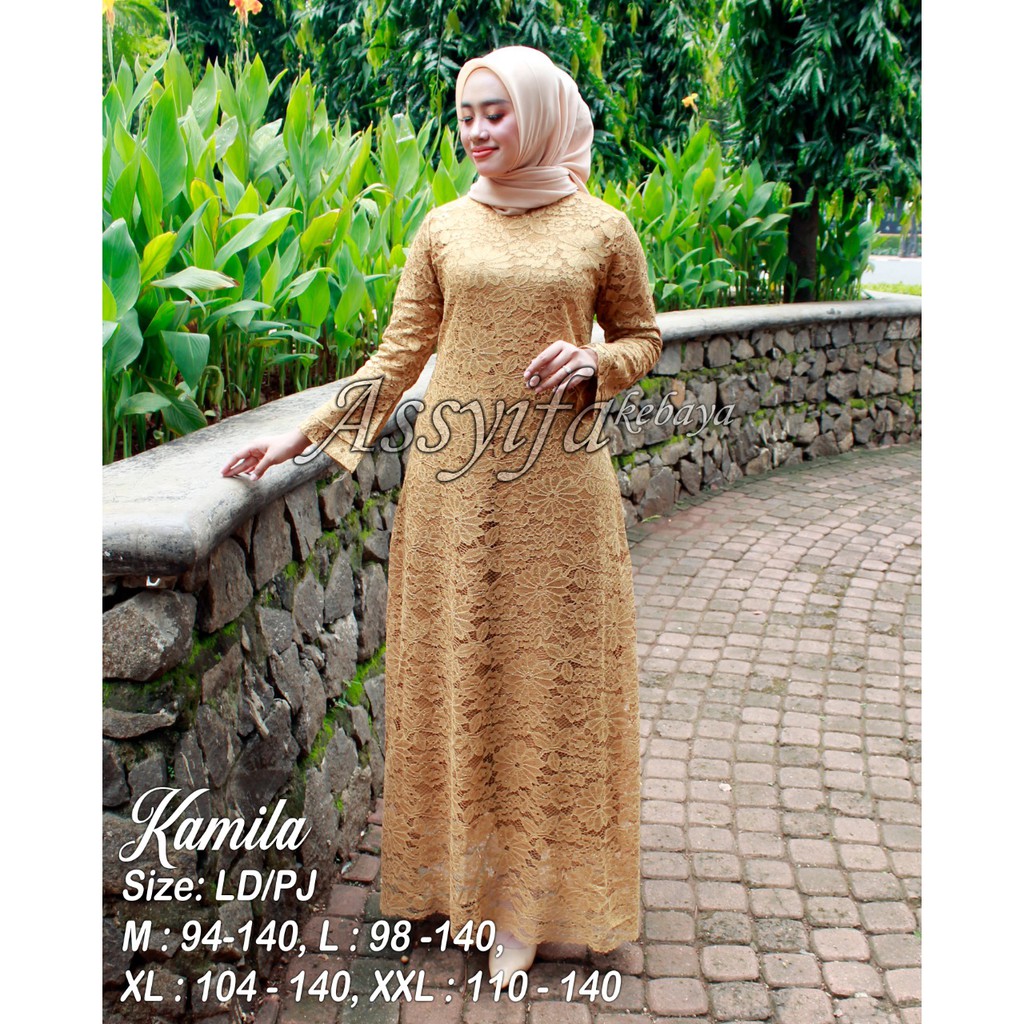 ASS&gt; GAMIS BRUKAT KAMILA / BAJU BRUKAT KEBAYA MODERN / GAMIS BRUKAT MODERN / BRUKAT GAMIS PESTA