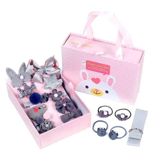 Children hairpin gift box hairpin set birthday gift kept rambut baby pin baby aksesoris rambut