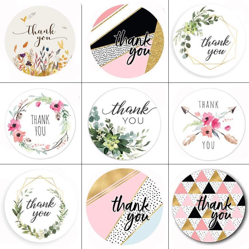 500 PCS / 1 ROLL STIKER TERIMA KASIH / STICKER THANK YOU-Won