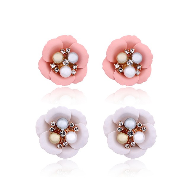 LRC Anting Tusuk Fashion Resin Flower Earrings F6396X