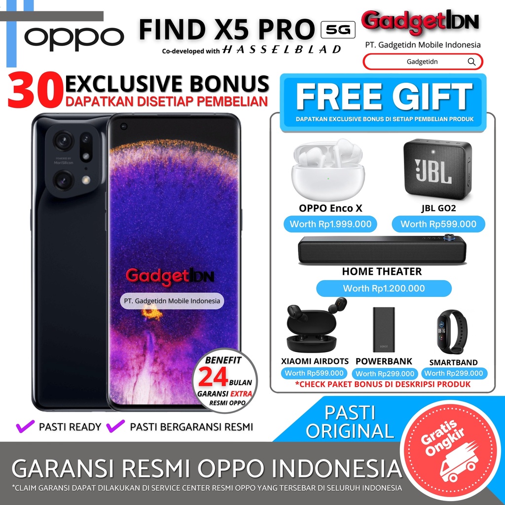 OPPO FIND X5 PRO 12/256GB 5G NFC HASSELBLAD GARANSI RESMI OPPO