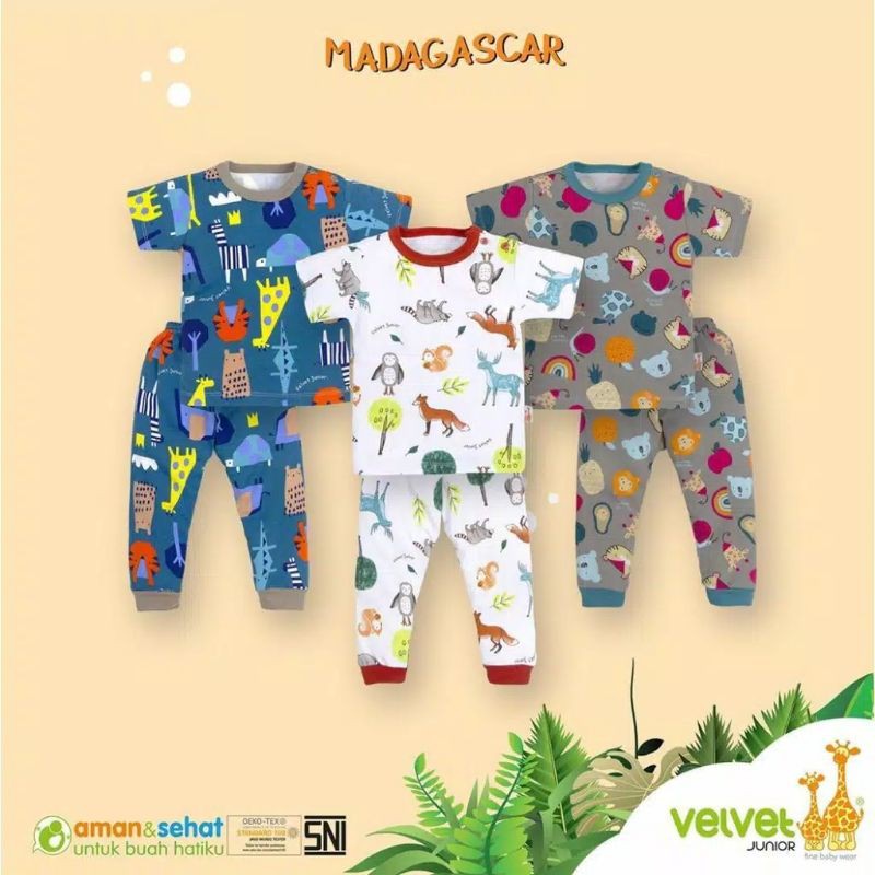 Setelan Velvet Madagascar 3pcs