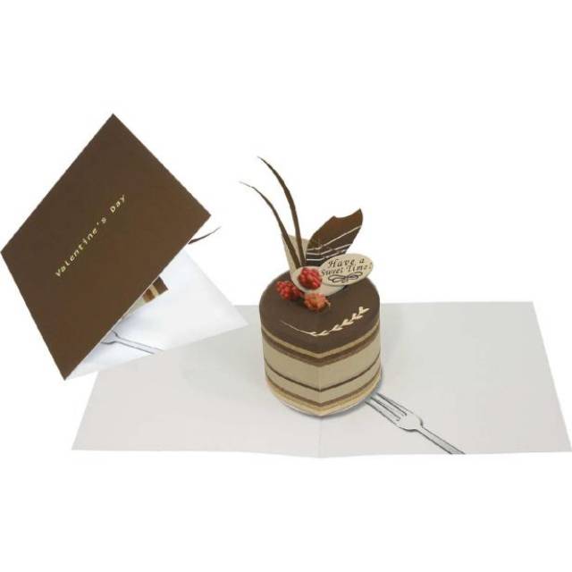 Pop up Card Chocolate cake papercraft