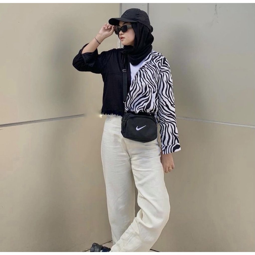 KAMEL TOP KEMEJA MOTIF ZEBRA ATASAN BAJU WANITA