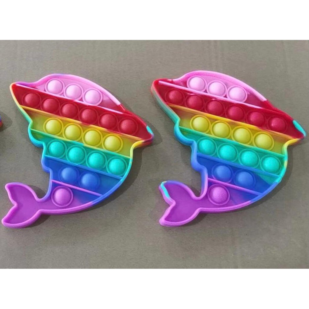 Pop It Rainbow Unicorn Fidget Toy Langka Murah Berkualitas Unik Mainan Edukasi Edukatif Free Gundu-lumba