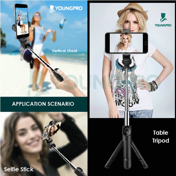 YOUNGPRO YSS-02 SELFIE BLUETOOTH 3 IN 1 TONGSIS BLUETOOTH TRIPOD GARANSI 1 TAHUN YSS-01