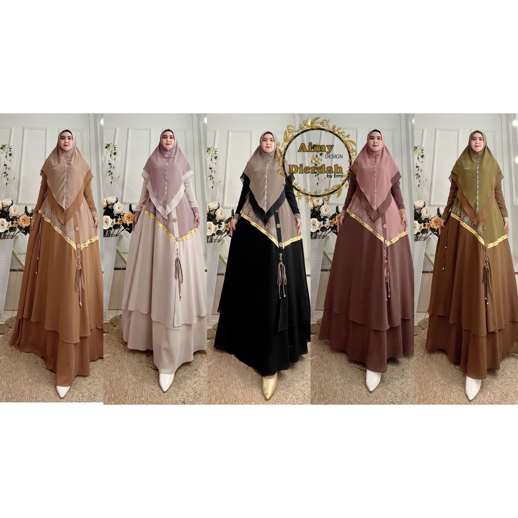 Greesa syari by Aimy Dierdah ORI Hijab Gamis Syar'i Original Kekinian Terlaris Termurah Bestseller B