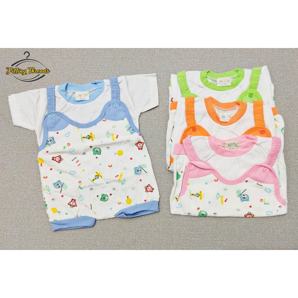 Setelan Baju Bayi Overall Lengan Pendek / Stelan Baju Kodok / Jumper Bayi Newborn 1 2 3 4 5 6 7 8 9 Bulan TRALALA