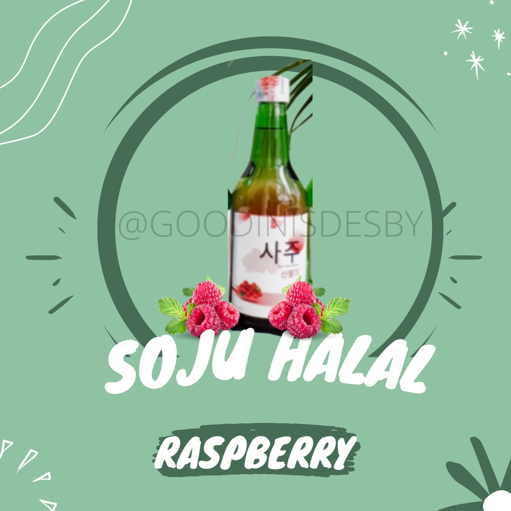 SOJU HALAL RASA RASPBERRY 100% ORIGINAL-KOREA SPARKLING WATER (PENGIRIMAN DARI SURABAYA)