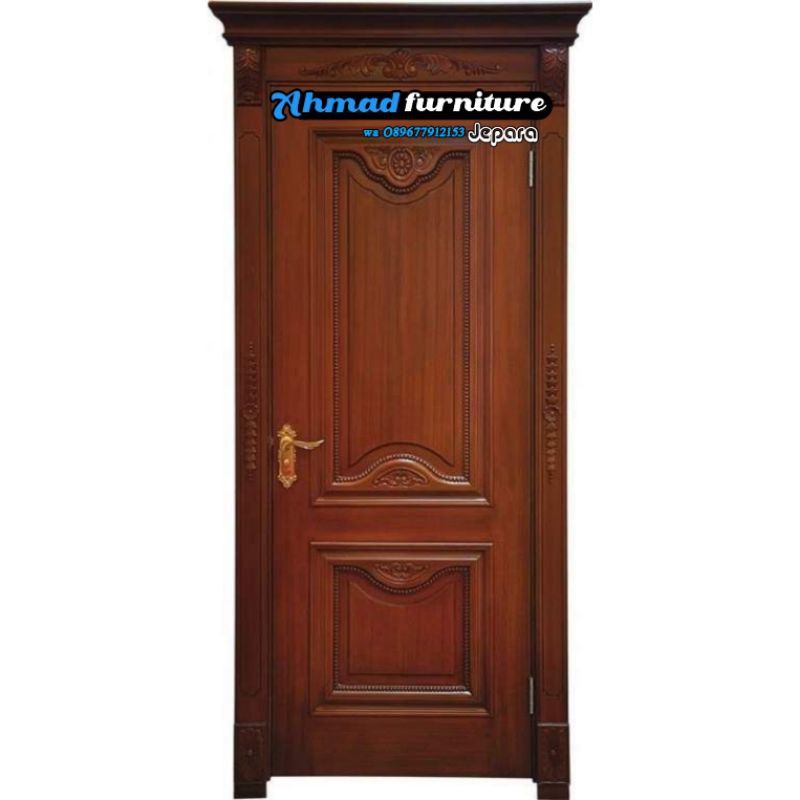 pintu+ kusen ukir kayu jati tebal