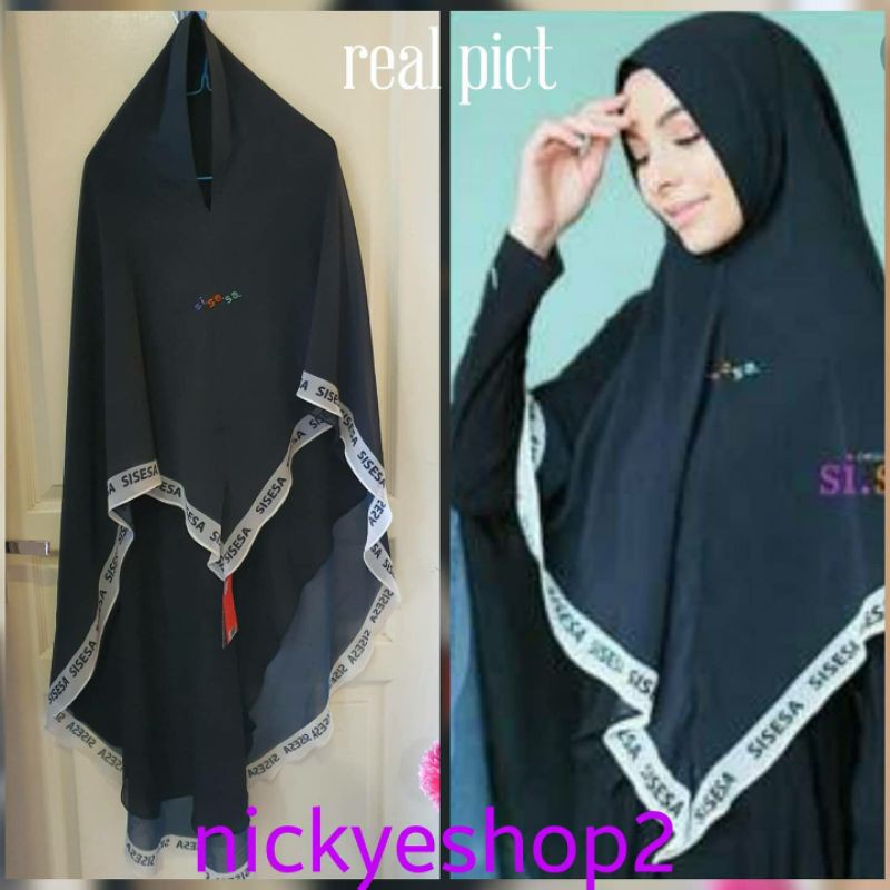 khimar zaenab hitam sisesa