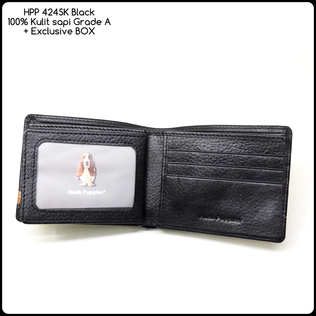 Dompet Hush Puppies 424sk hitam super premium dompet kulit dompet import dompet murah dompet cowok