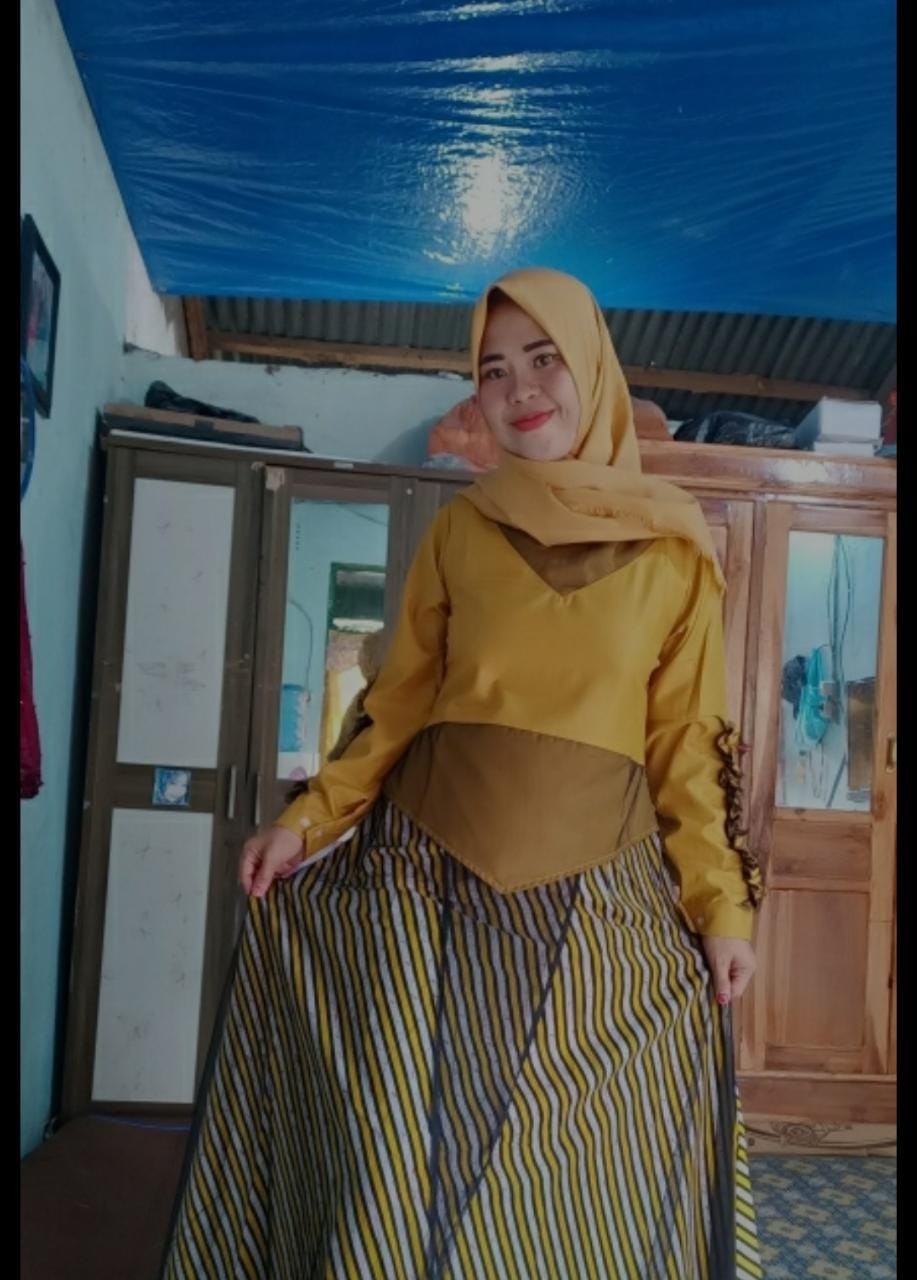 (bisa Cod) Gamis Batik Couple Baju Muslim Wanita Pakaian Wanita Original Karyaku Batik