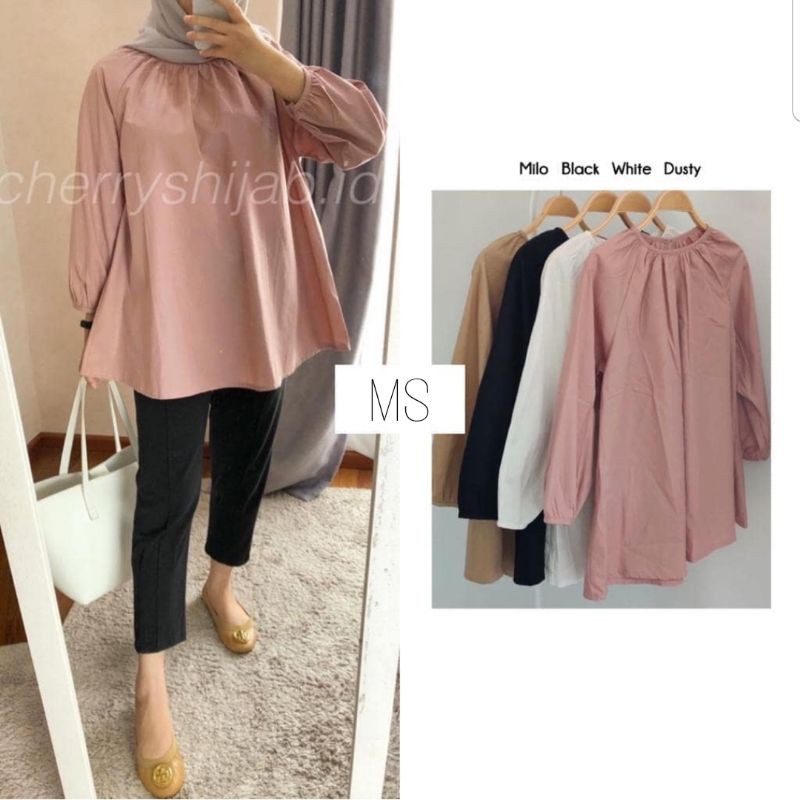 BLOUSE TOP EMBUN MOSCREPE