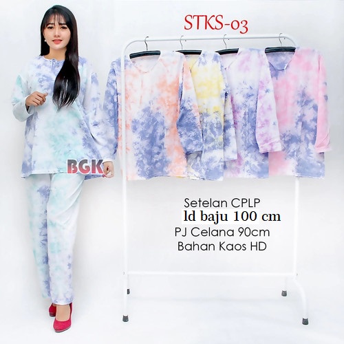 SETELAN KAOS TIE DYE WANITA DEWASA SET PP TIE DYE