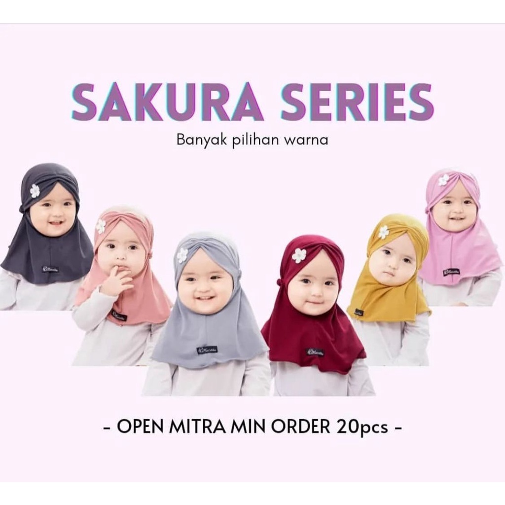 Jilbab Anak Jersey / Kerudung Bergo Anak Jersi Almeera Series Sakura Umur 1 - 5Th