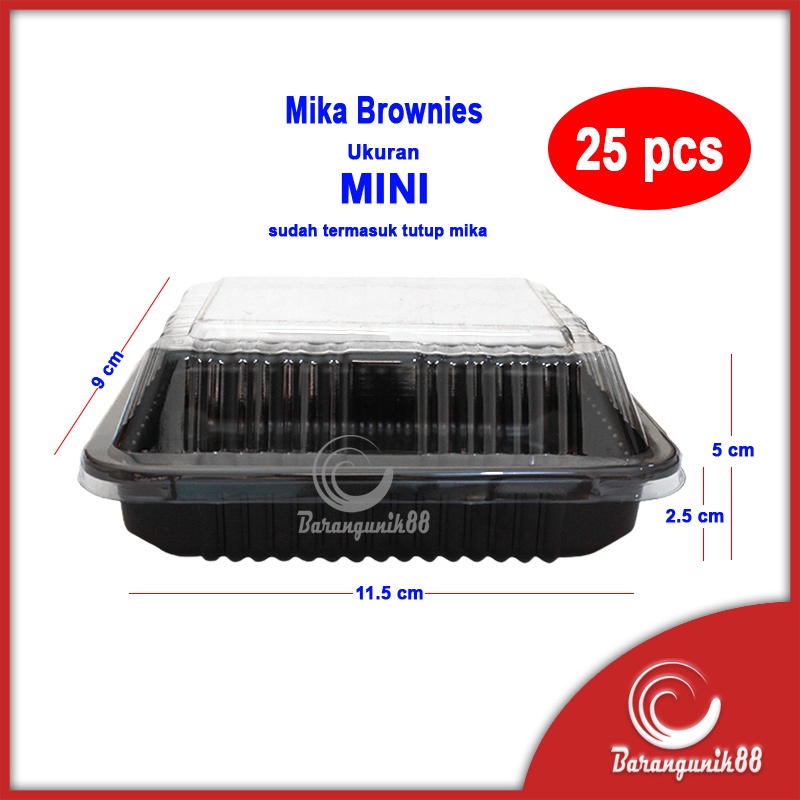 [25 pcs] Mika Brownies Mini Lux Food Grade High Quality Kotak Kue Sushi