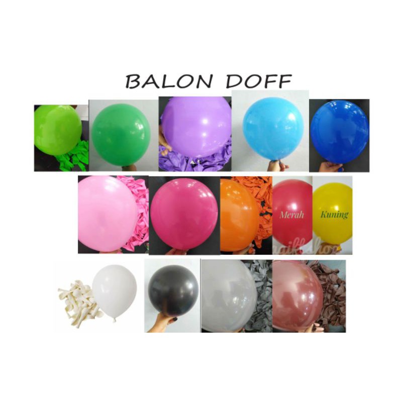 grosir / eceran balon latex doff warna warni | 12&quot; inch balon polos warna warni