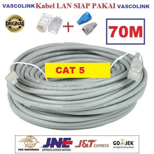 Kabel Lan Vascolink Cat 5 70 meter Siap Pakai/70M / 70meter UTP