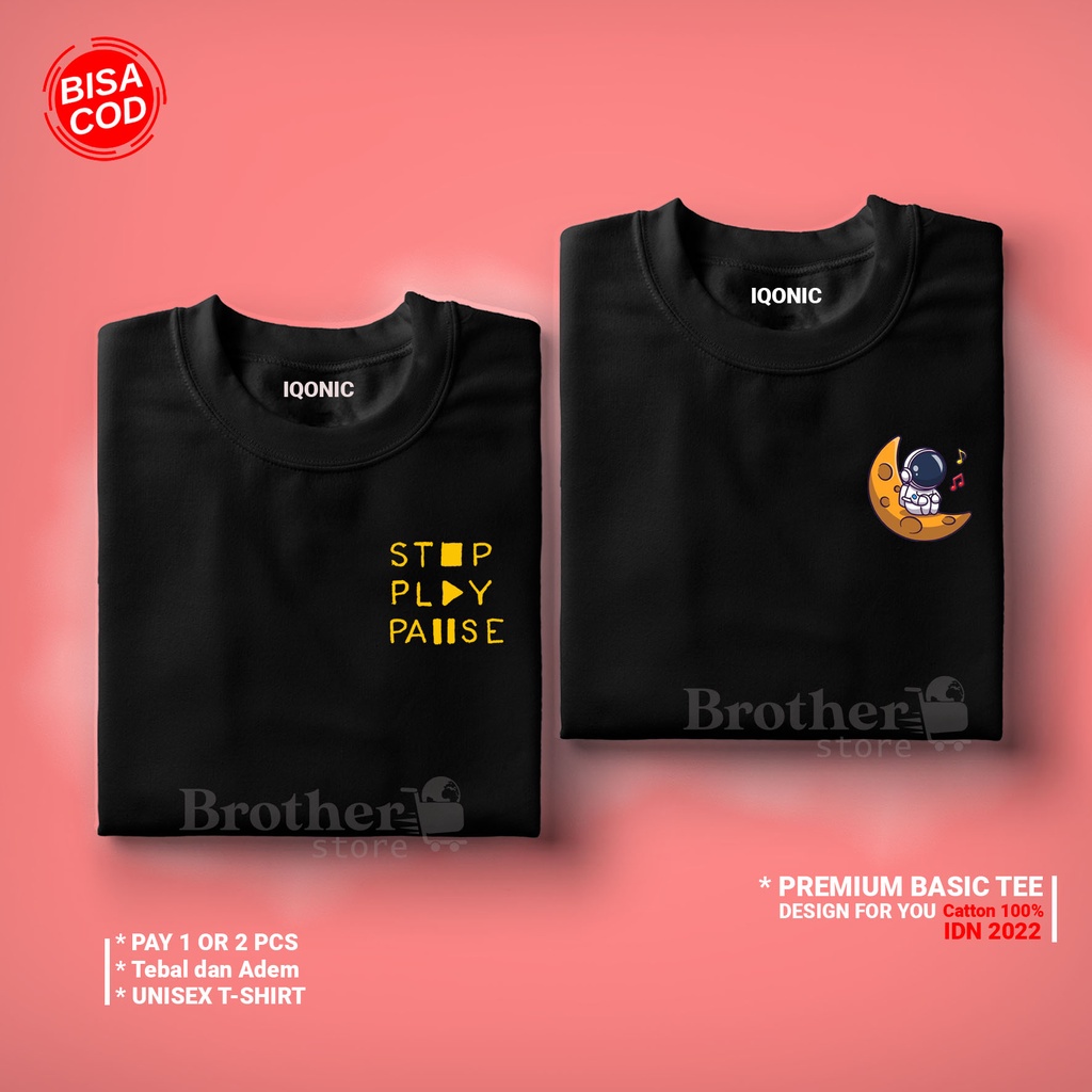 ( PROMO COD ) BROTHER STORE / Kaos Distro Pria / Kaos Distro100% Catoon Combed 24s / Articel Stop Play