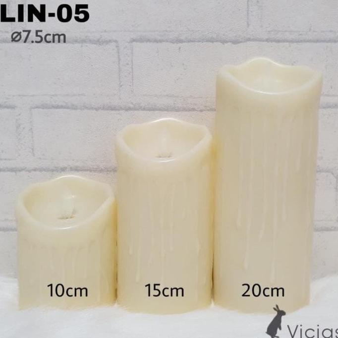 Best LIN-05 Lilin LED BESAR Baterai Elektrik Api Bergoyang 10 / 15 /