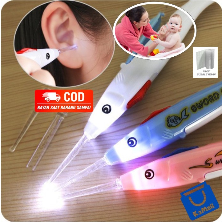 Pembersih Telinga LED Bayi BPA FREE / Korek Kuping LED / Earpick Cartoon LED