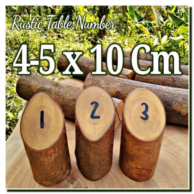 Table numbers 4-5x10 cm nomer meja kayu dekorasi craft rustic