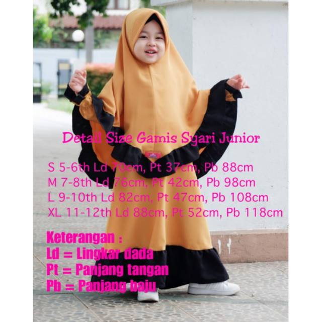 Gamis anak set jilbab syari junior Boskids