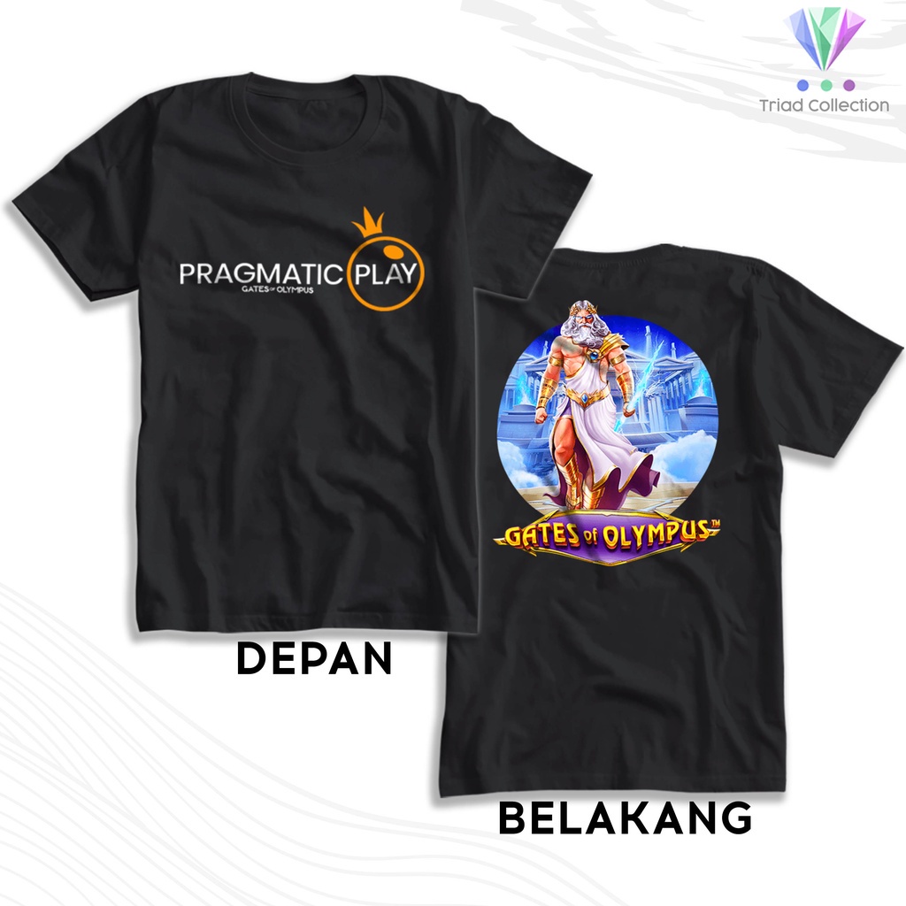 Tshirt Baju Kaos Distro Pragmatic Play Kakek Zeus Gates Of Olympus / Kaos Distro Pria Wanita