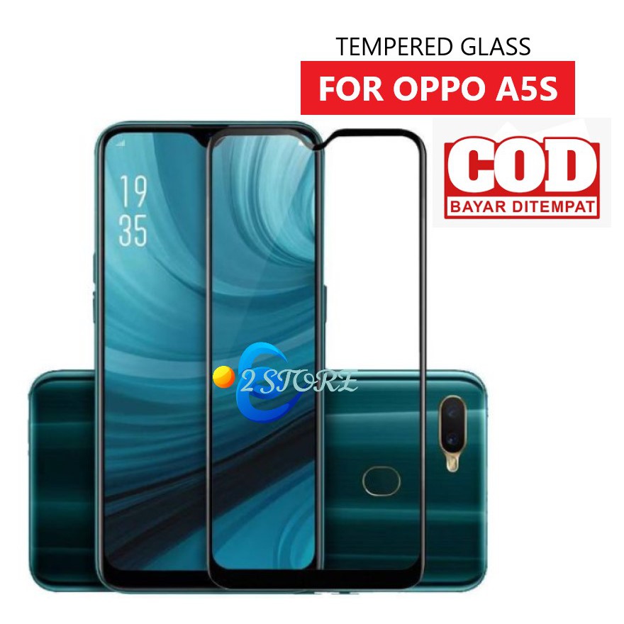 OPPO A5S Tempered glass full pelindung layar antigores kaca OPPO A5S